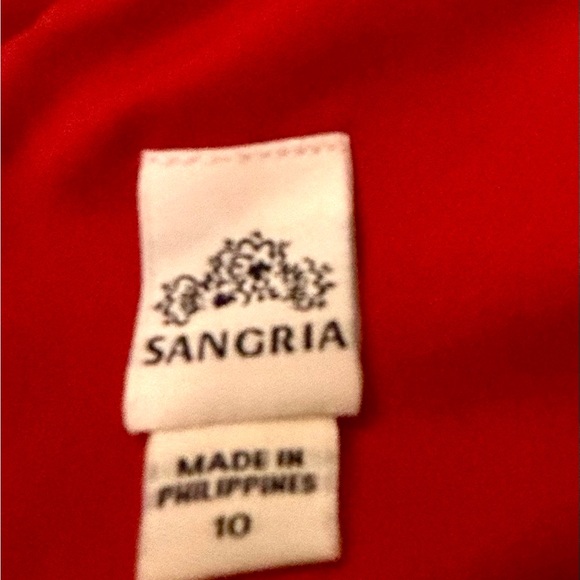 NWT Sangria Vibrant Red Dress Gown Sleeveless Size 10 - Picture 6 of 9